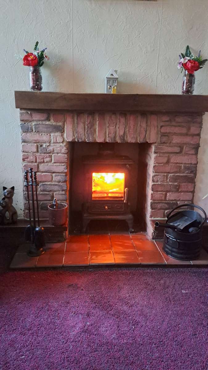 Brick fireplace completed in Mansfield