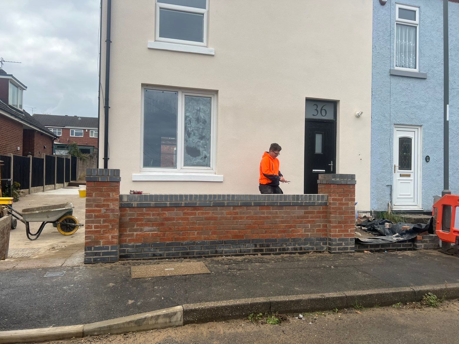 Front garden wall completed in Mansfield